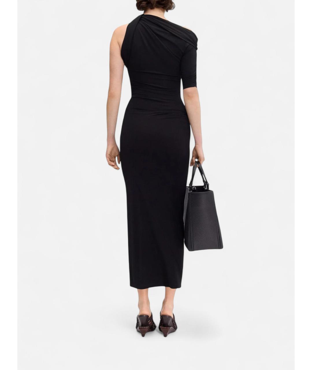 JACQUEMUS Черное вискозное коктейльное платье, фото 3