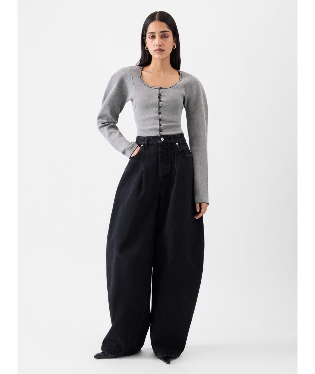JACQUEMUS Черные хлопковые прямые джинсы, фото 2