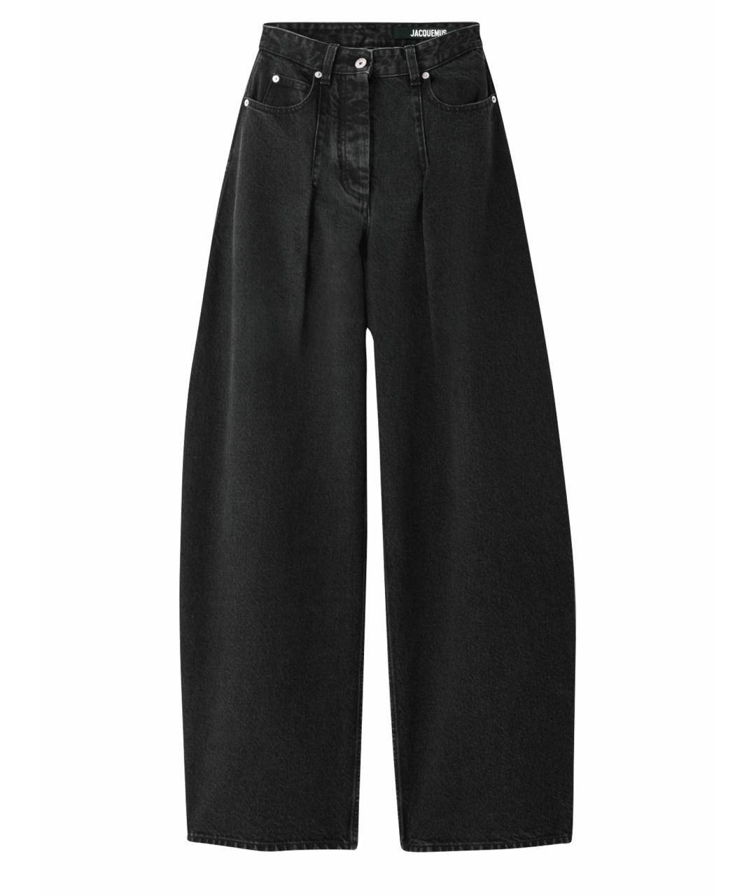 JACQUEMUS Черные хлопковые прямые джинсы, фото 1