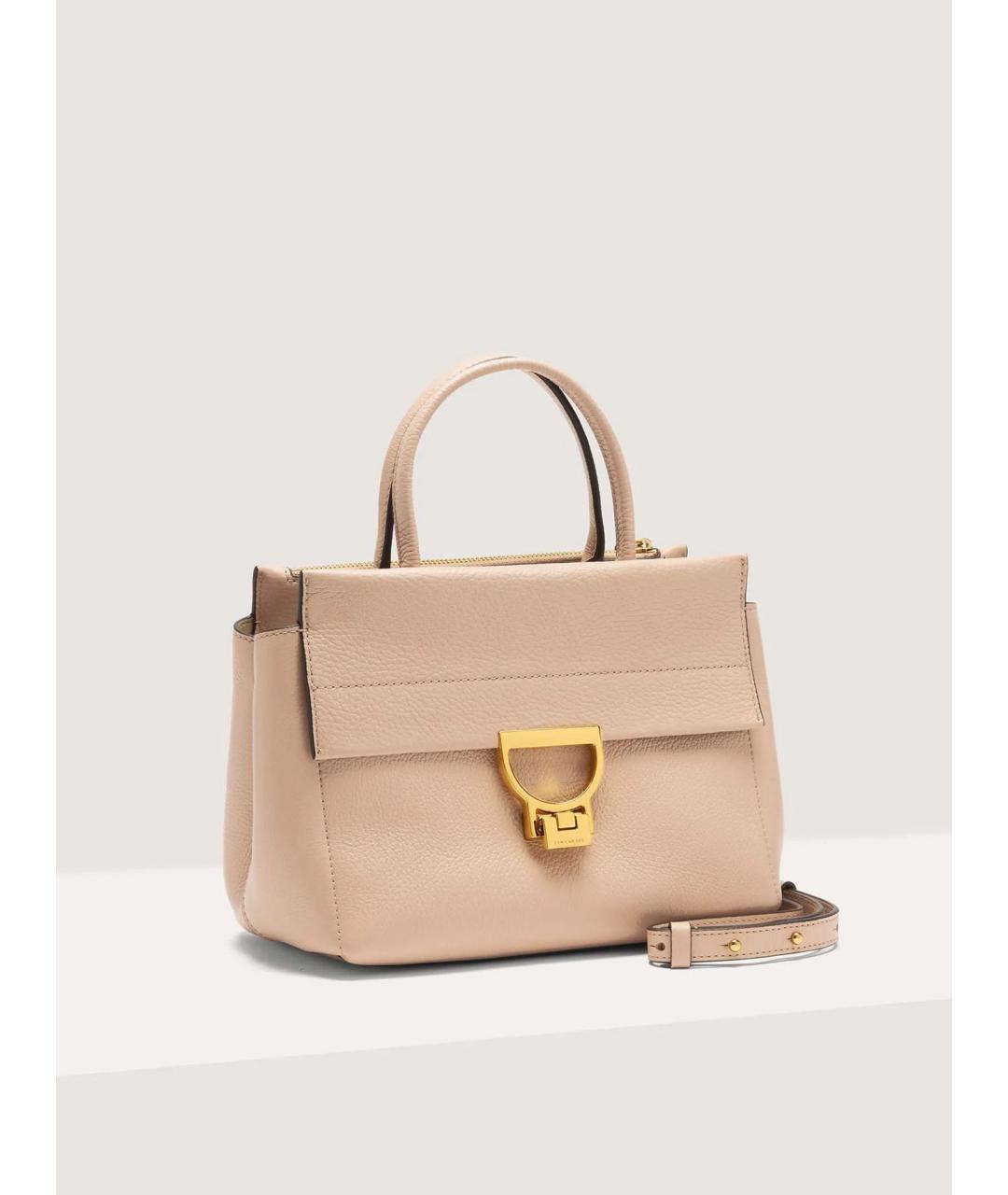 COCCINELLE Бежевая кожаная сумка через плечо, фото 3