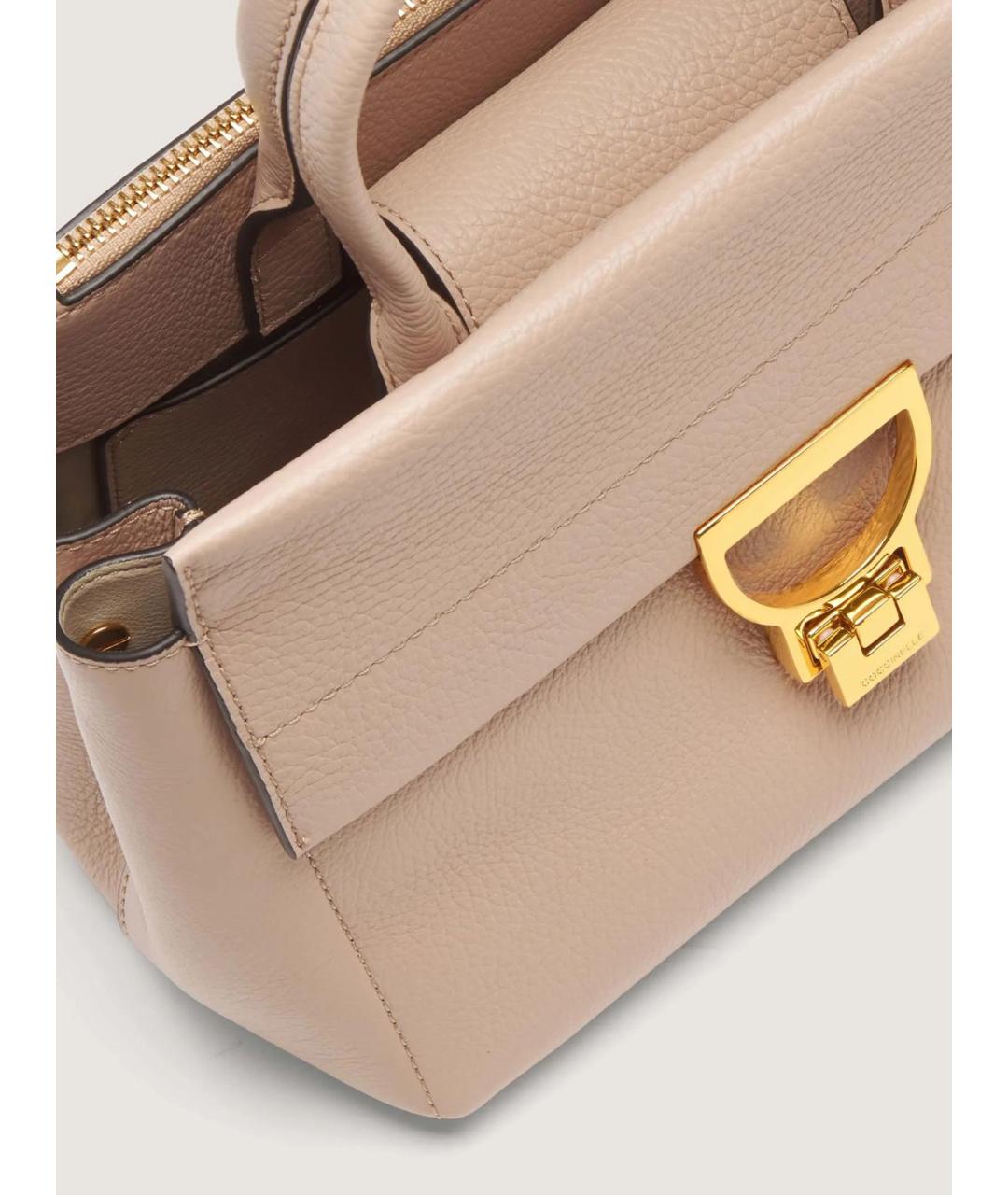 COCCINELLE Бежевая кожаная сумка через плечо, фото 4