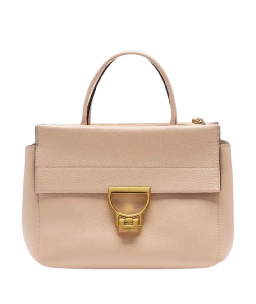 COCCINELLE Бежевая кожаная сумка через плечо, фото 1