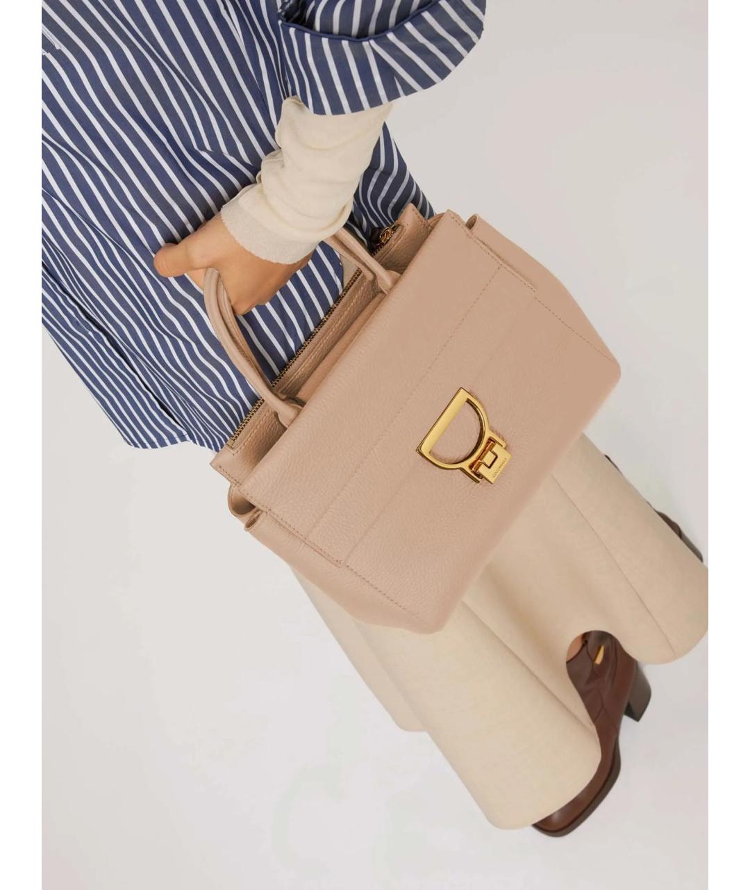 COCCINELLE Бежевая кожаная сумка через плечо, фото 2