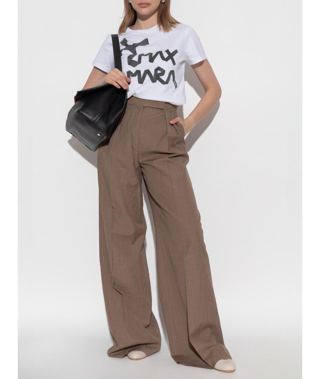 MAX MARA Белая хлопковая футболка, фото 2