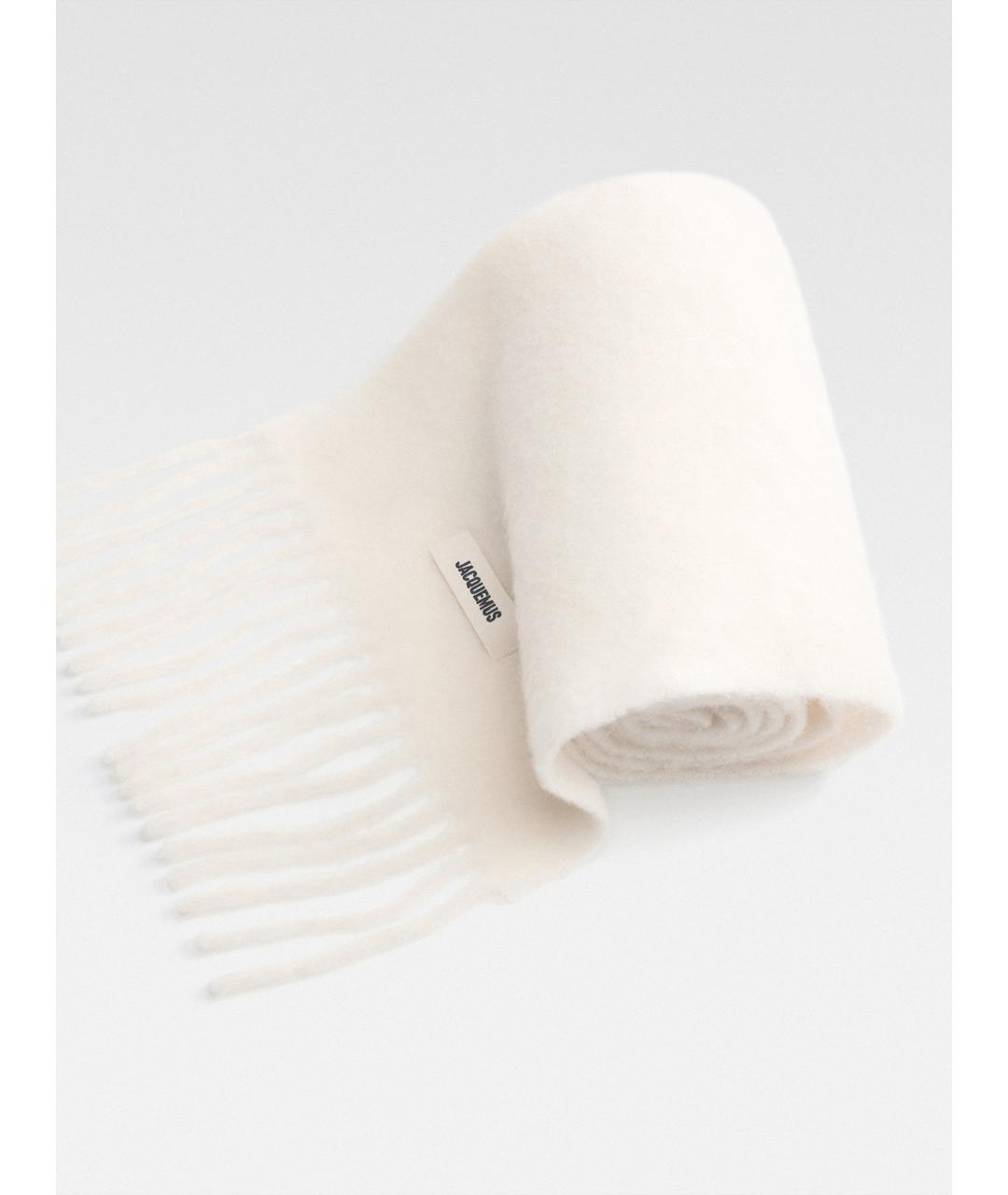 JACQUEMUS Бежевый шерстяной шарф, фото 4