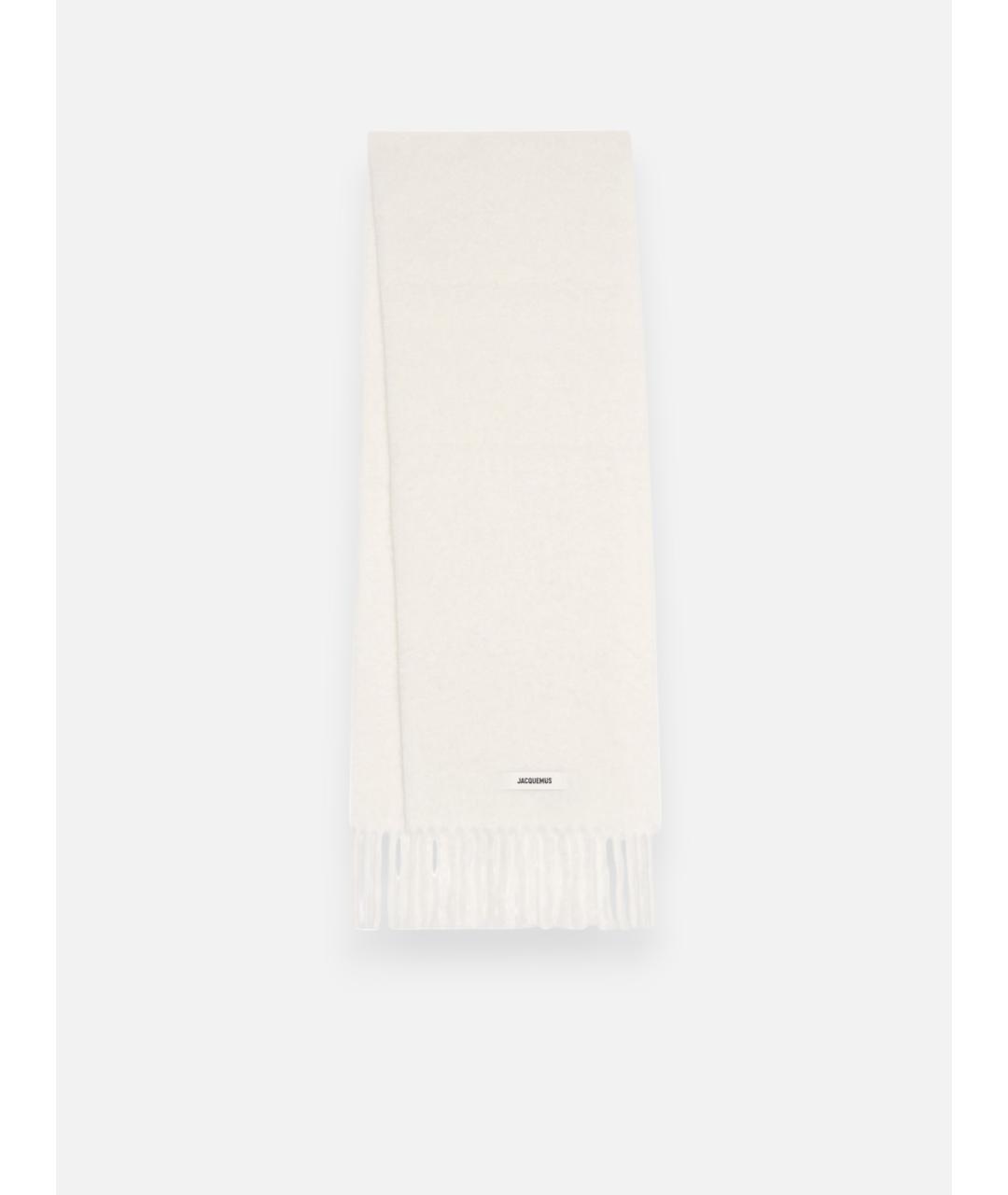 JACQUEMUS Бежевый шерстяной шарф, фото 5