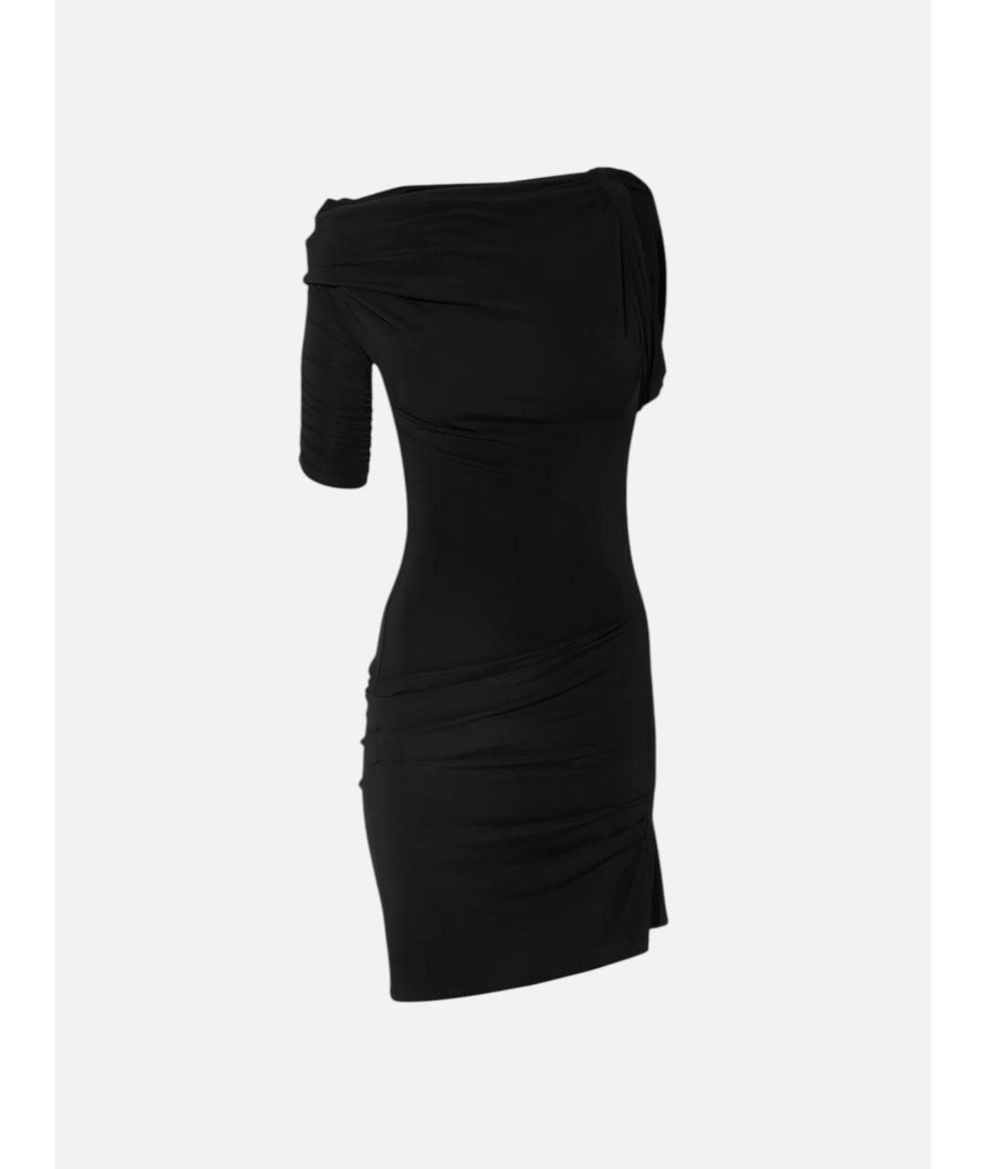 JACQUEMUS Черное вискозное коктейльное платье, фото 6