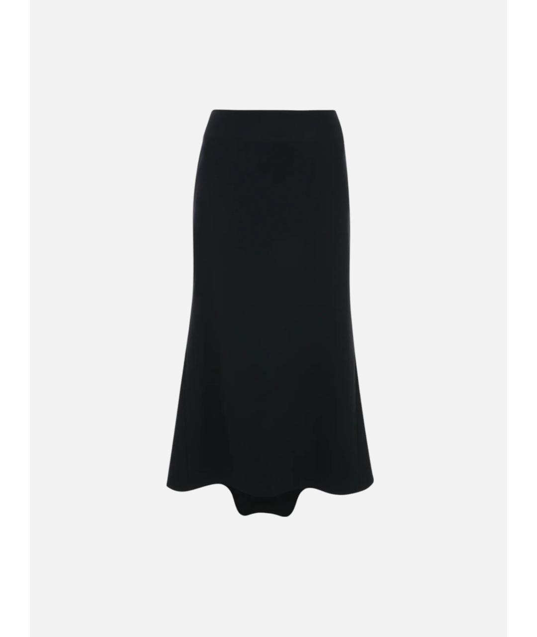 VICTORIA BECKHAM Темно-синяя полиэстеровая юбка миди, фото 5