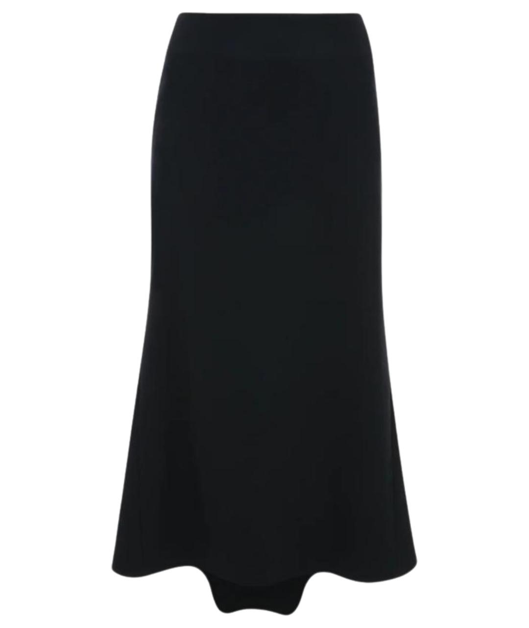 VICTORIA BECKHAM Темно-синяя полиэстеровая юбка миди, фото 1