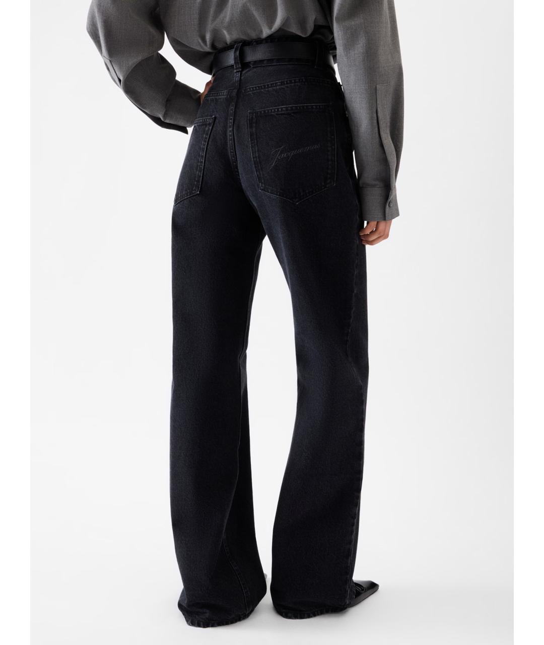 JACQUEMUS Черные хлопковые прямые джинсы, фото 5