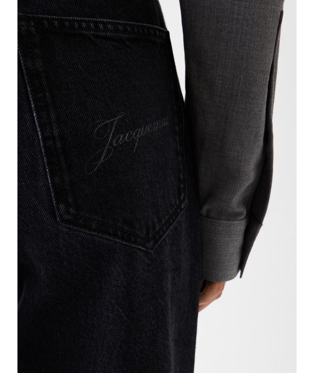 JACQUEMUS Черные хлопковые прямые джинсы, фото 6