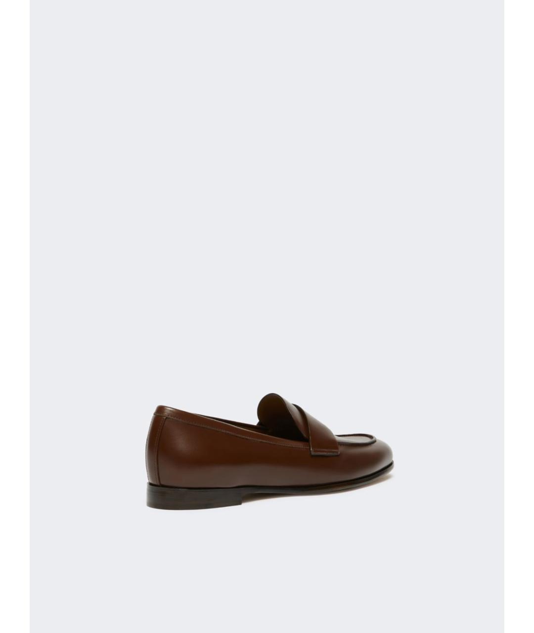 MAX MARA Коричневые кожаные лоферы, фото 4
