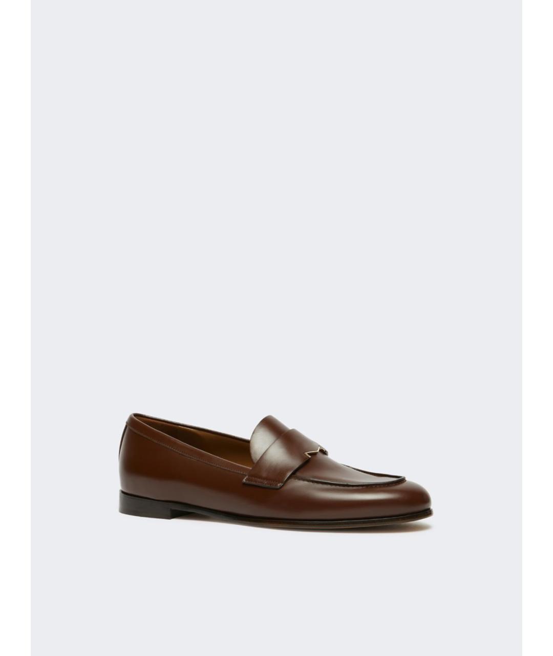 MAX MARA Коричневые кожаные лоферы, фото 5