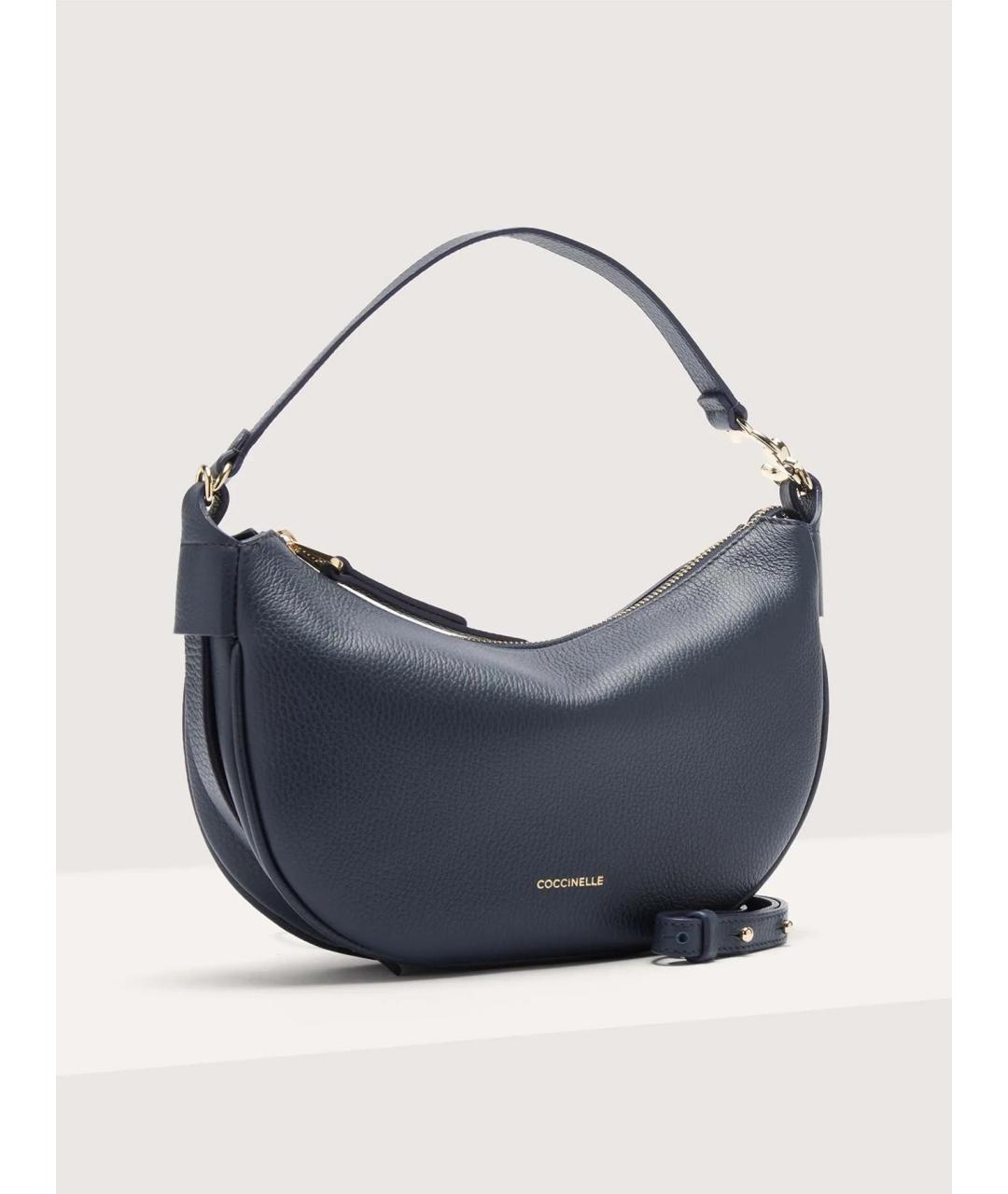 COCCINELLE Синяя кожаная сумка через плечо, фото 2