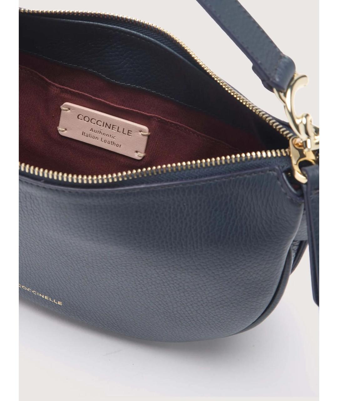 COCCINELLE Синяя кожаная сумка через плечо, фото 3