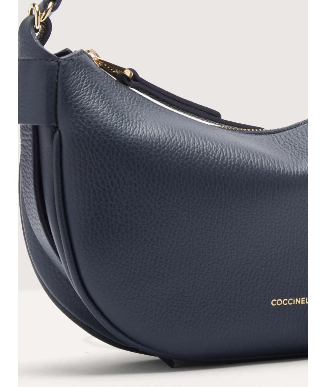 COCCINELLE Синяя кожаная сумка через плечо, фото 4