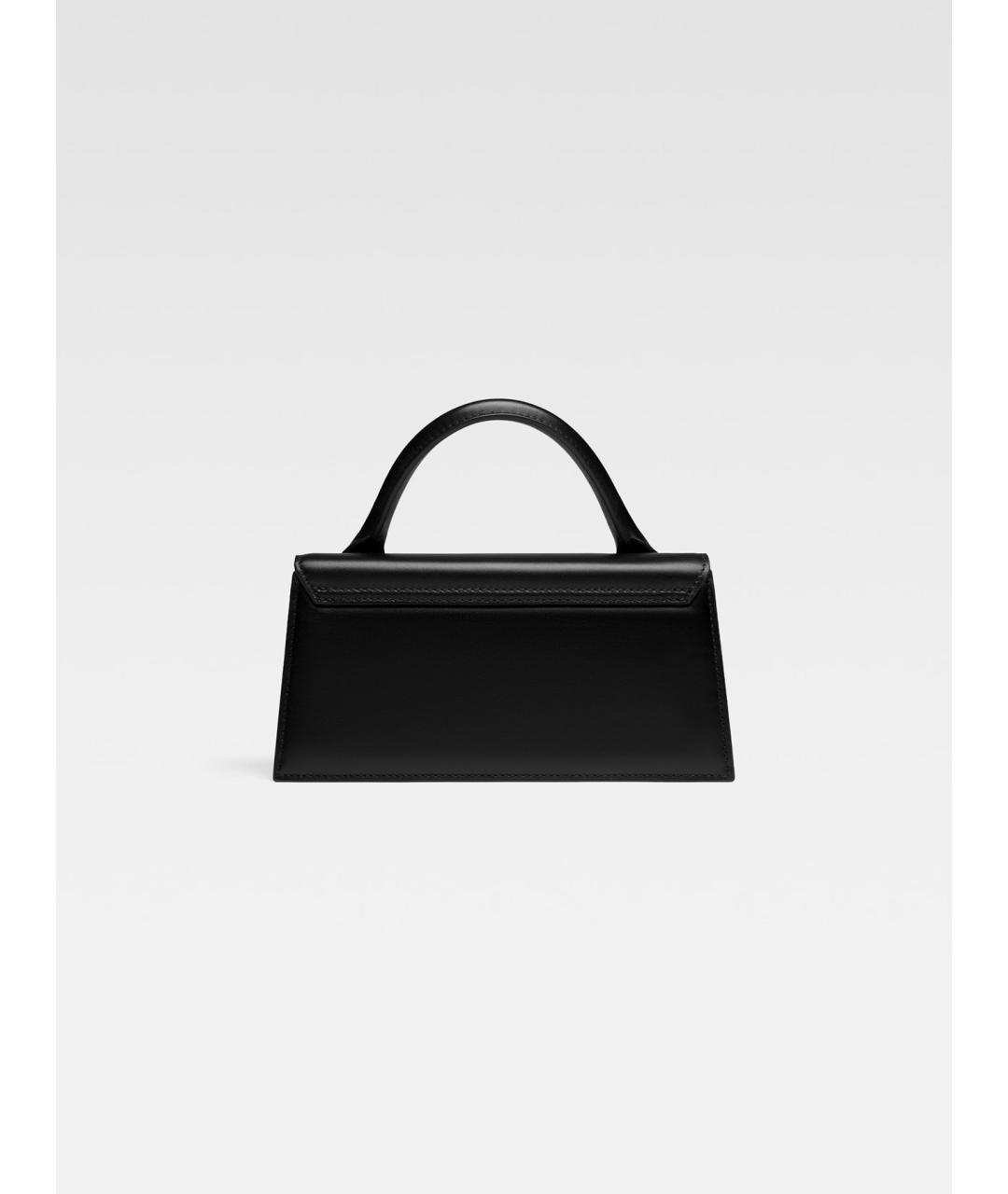 JACQUEMUS Черная кожаная сумка с короткими ручками, фото 4