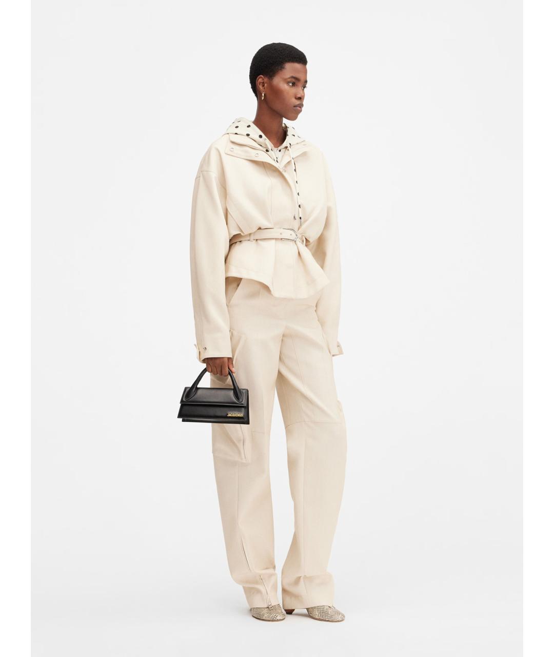 JACQUEMUS Черная кожаная сумка с короткими ручками, фото 2