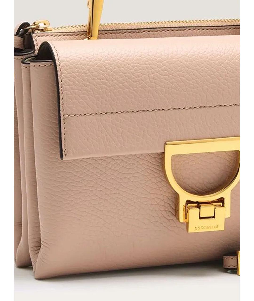 COCCINELLE Бежевая кожаная сумка через плечо, фото 4