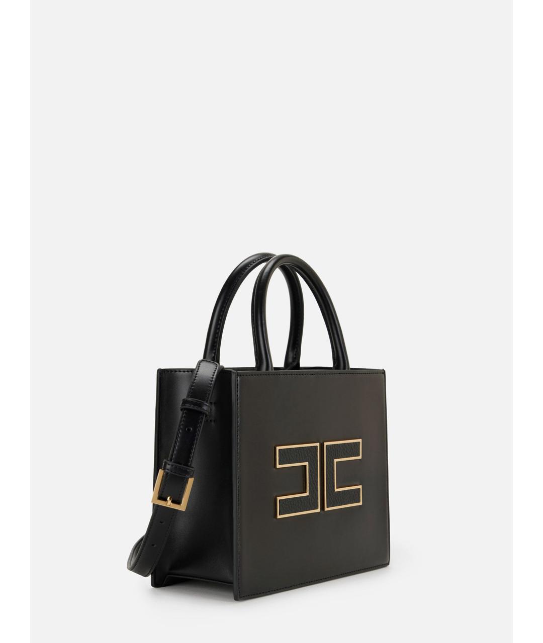 ELISABETTA FRANCHI Черная сумка тоут из искусственной кожи, фото 2