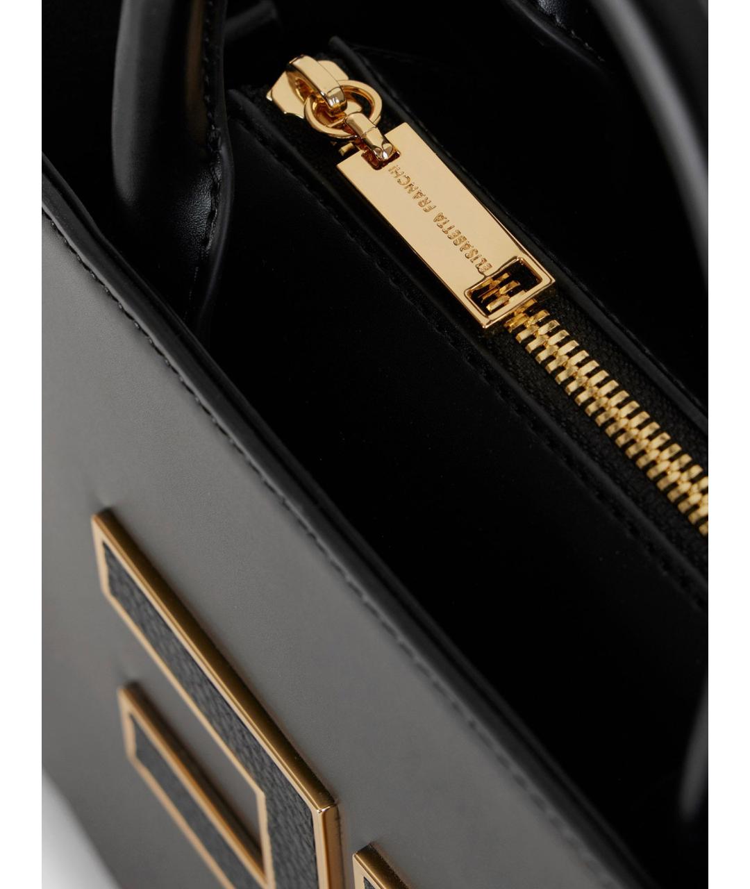 ELISABETTA FRANCHI Черная сумка тоут из искусственной кожи, фото 4