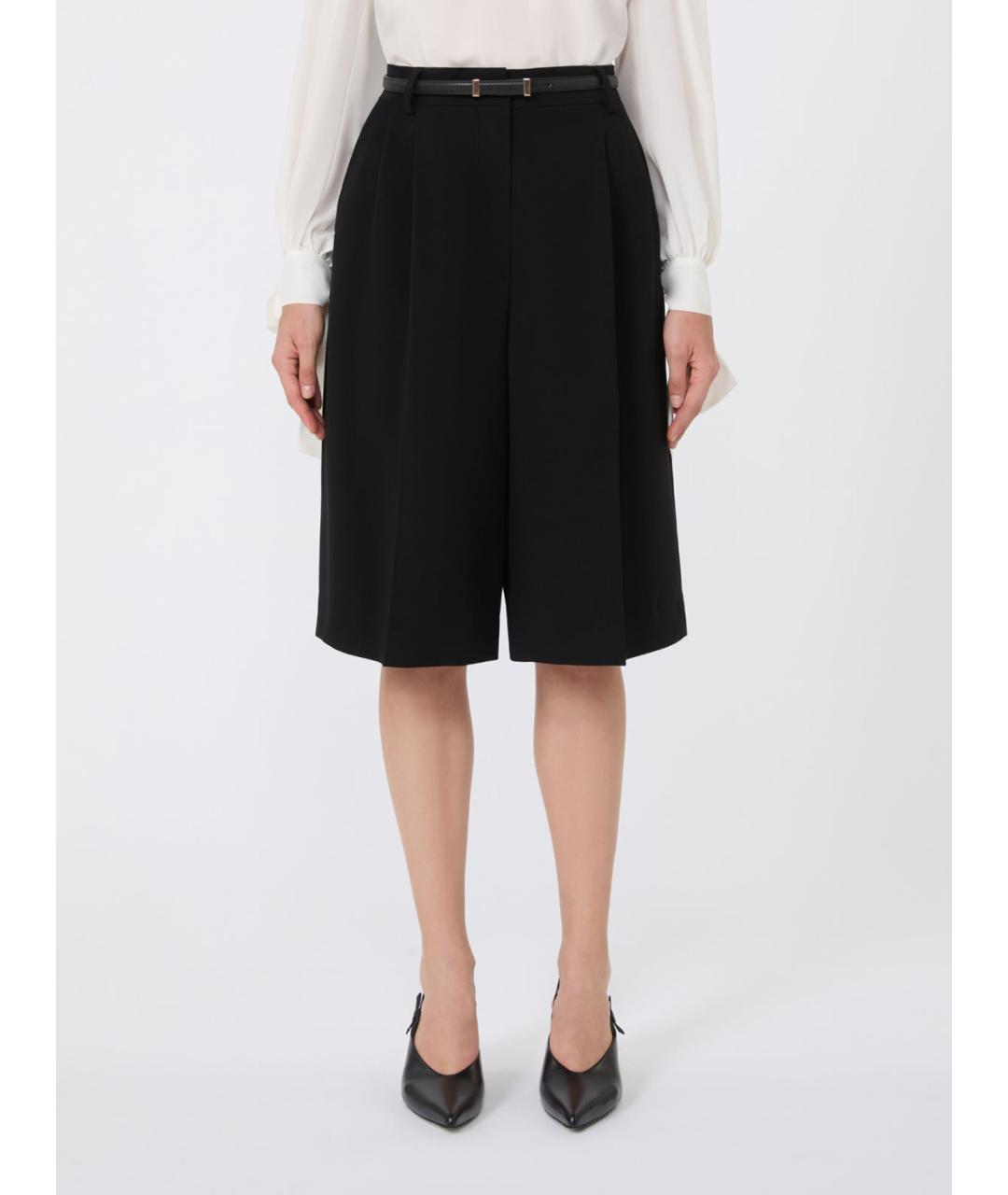MAX MARA STUDIO Черные ацетатные шорты, фото 5