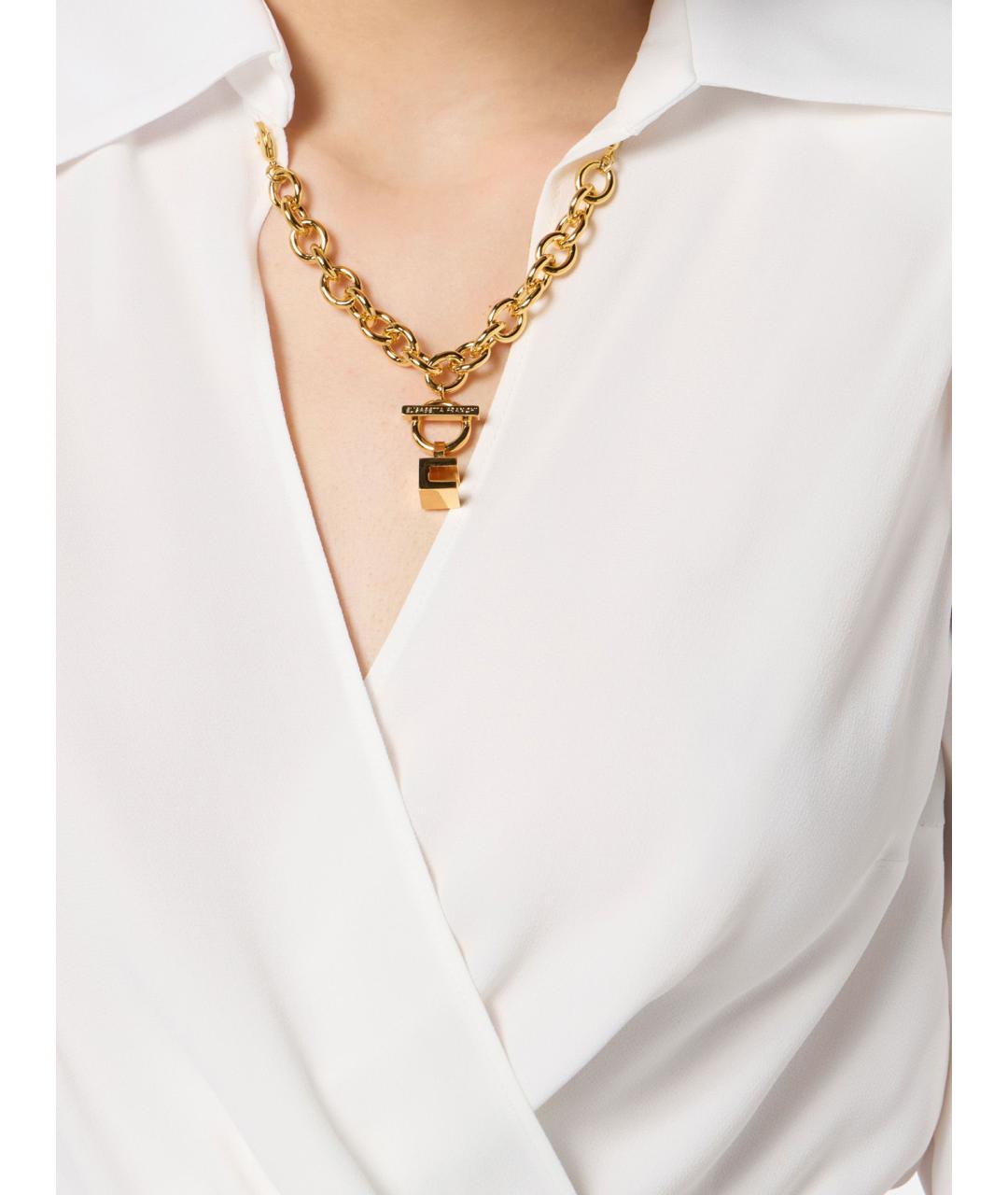 ELISABETTA FRANCHI Белая вискозная рубашка, фото 4