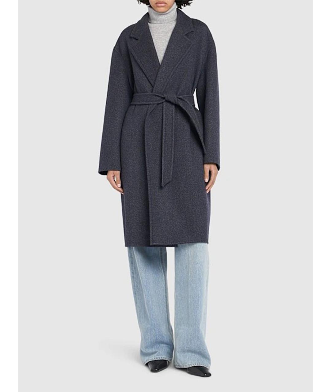 MAX MARA Синее шерстяное пальто, фото 2