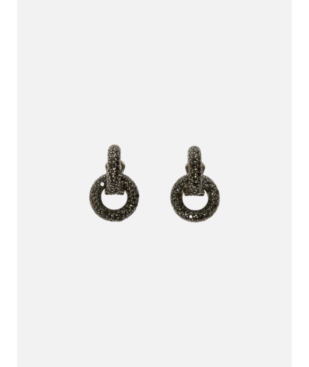 MAX MARA Черные латунные серьги, фото 4