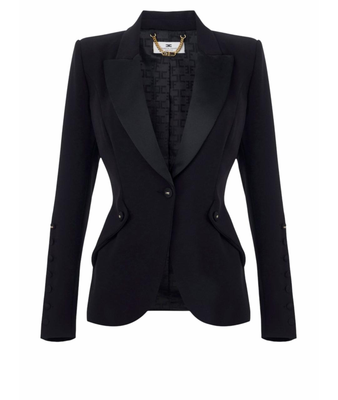 ELISABETTA FRANCHI Черный полиэстеровый жакет/пиджак, фото 1