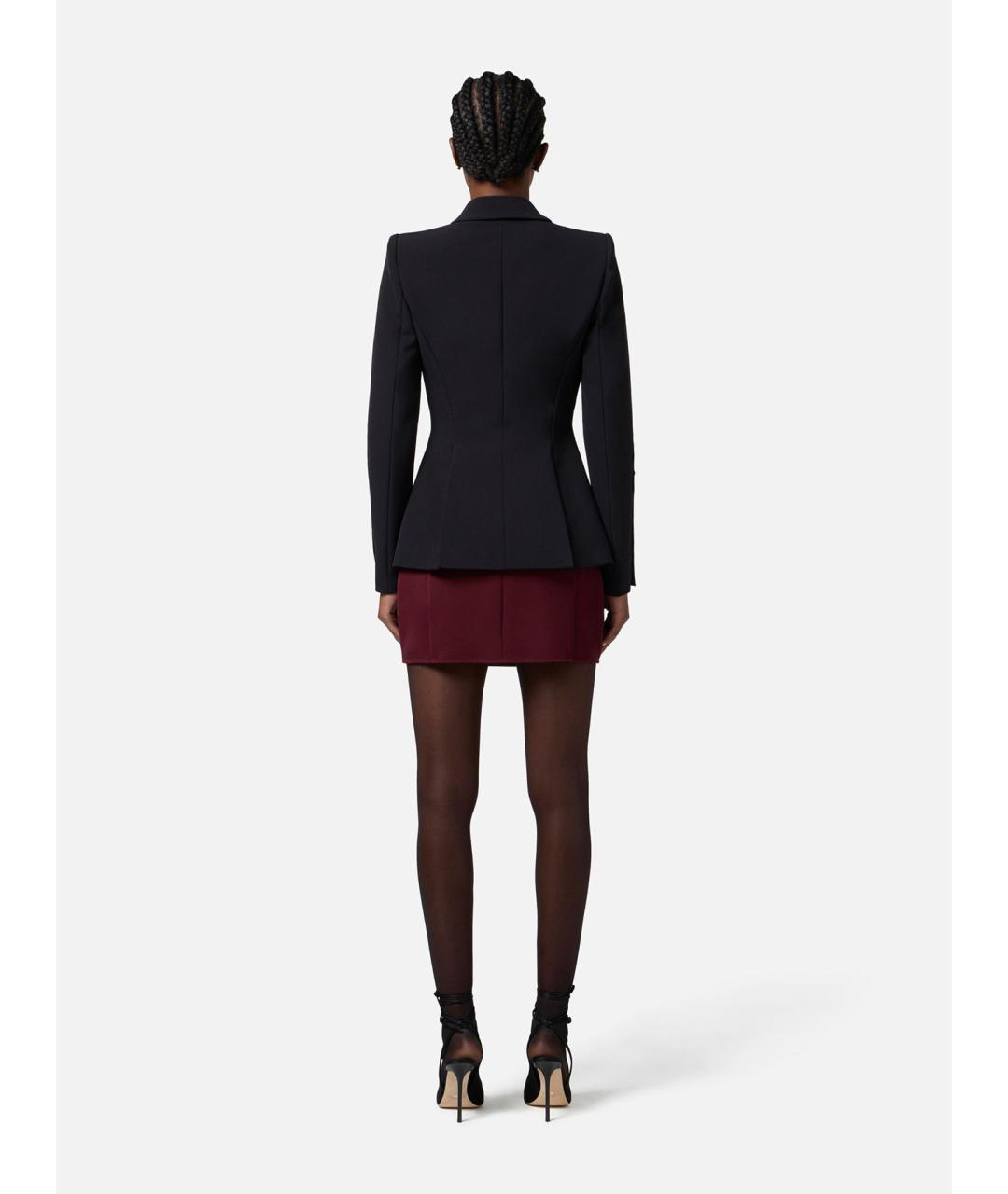 ELISABETTA FRANCHI Черный полиэстеровый жакет/пиджак, фото 5