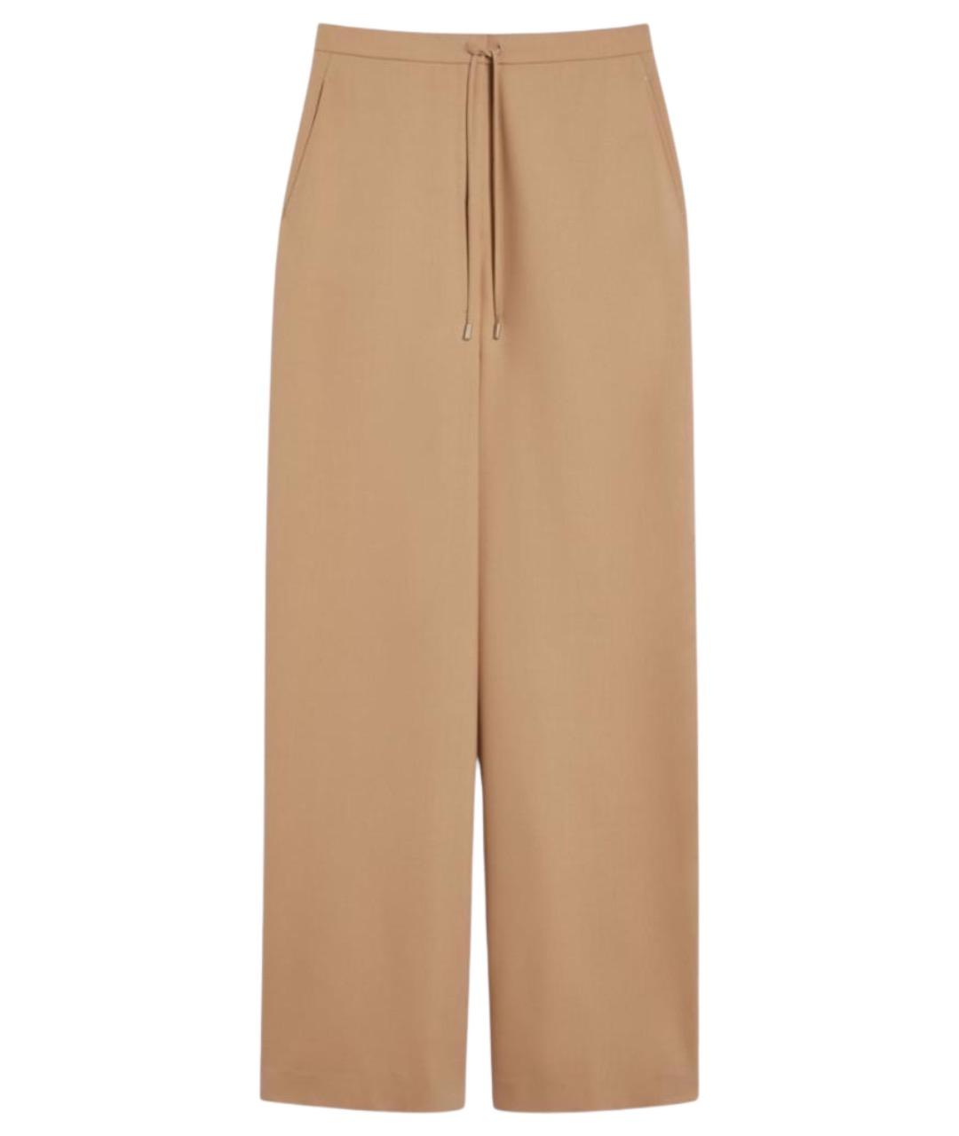 MAX MARA STUDIO Бежевые шерстяные брюки широкие, фото 1