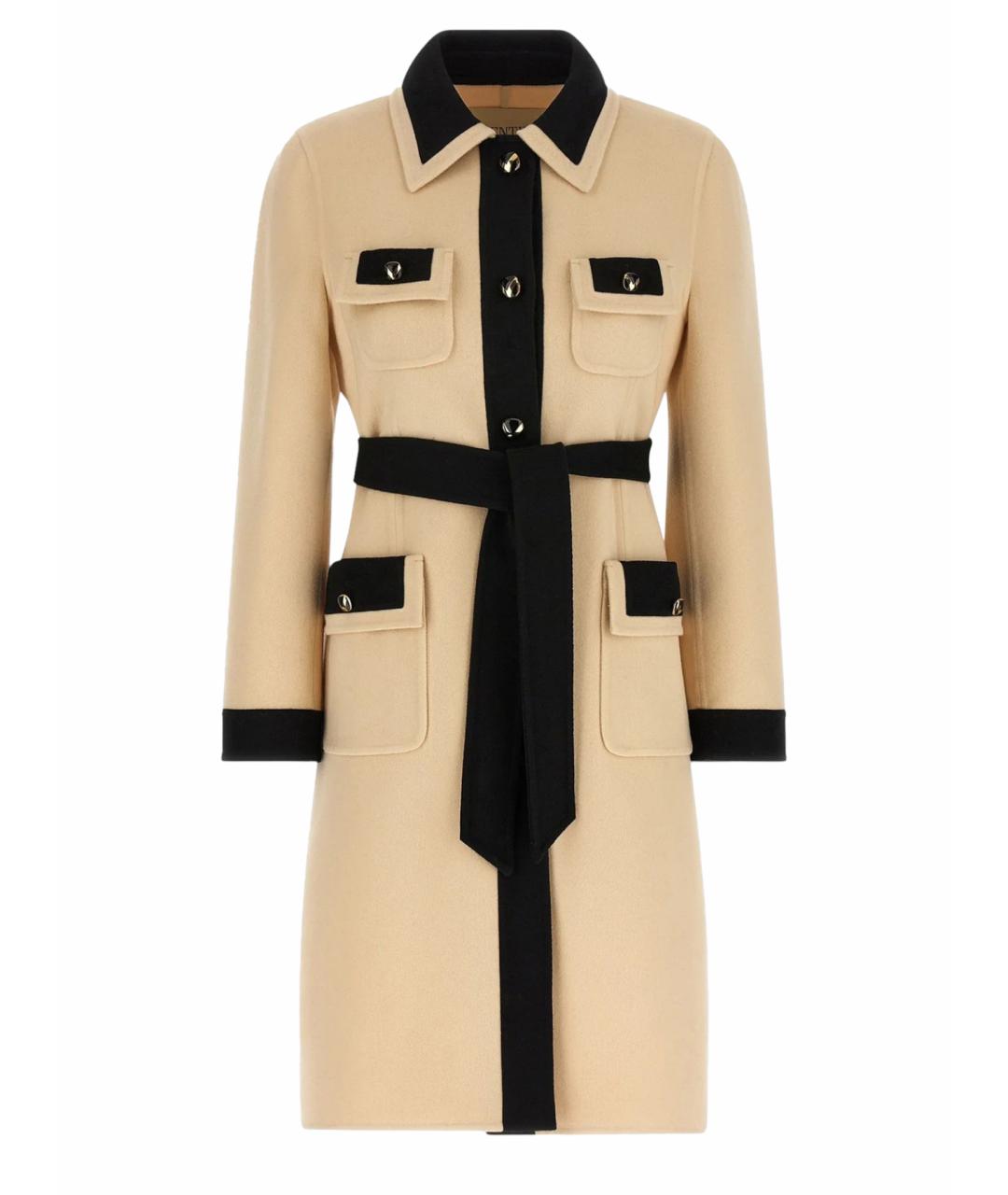 VALENTINO Бежевое шерстяное пальто, фото 4