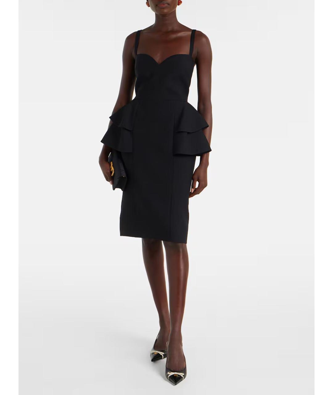 VALENTINO Черное шерстяное коктейльное платье, фото 2