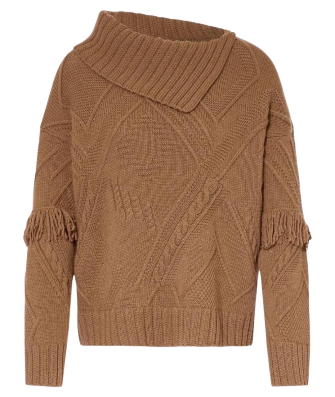 WEEKEND MAX MARA Коричневый шерстяной джемпер / свитер, фото 1