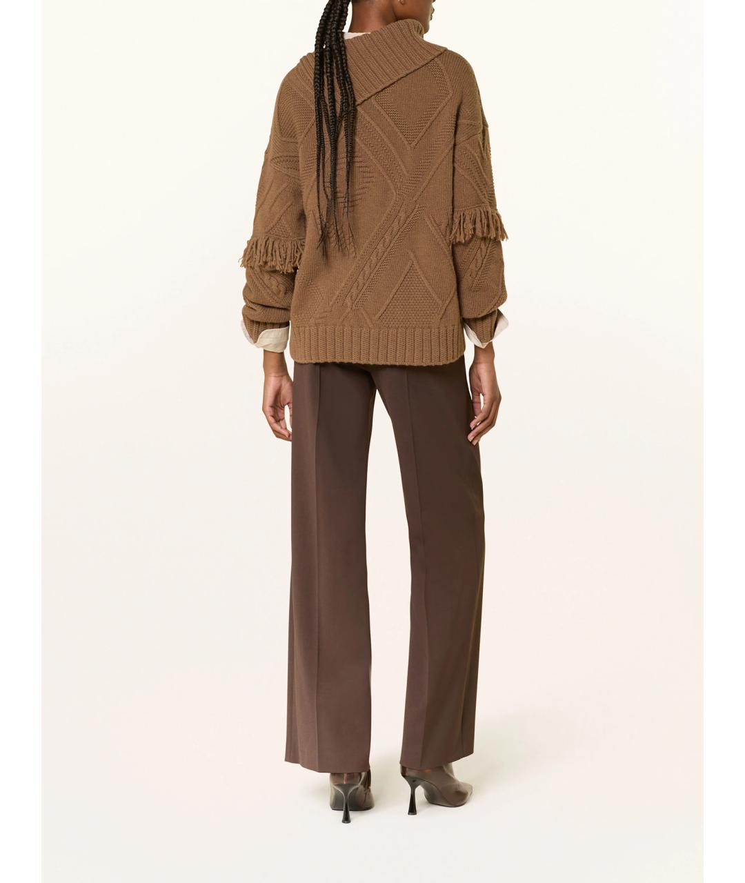 WEEKEND MAX MARA Коричневый шерстяной джемпер / свитер, фото 3