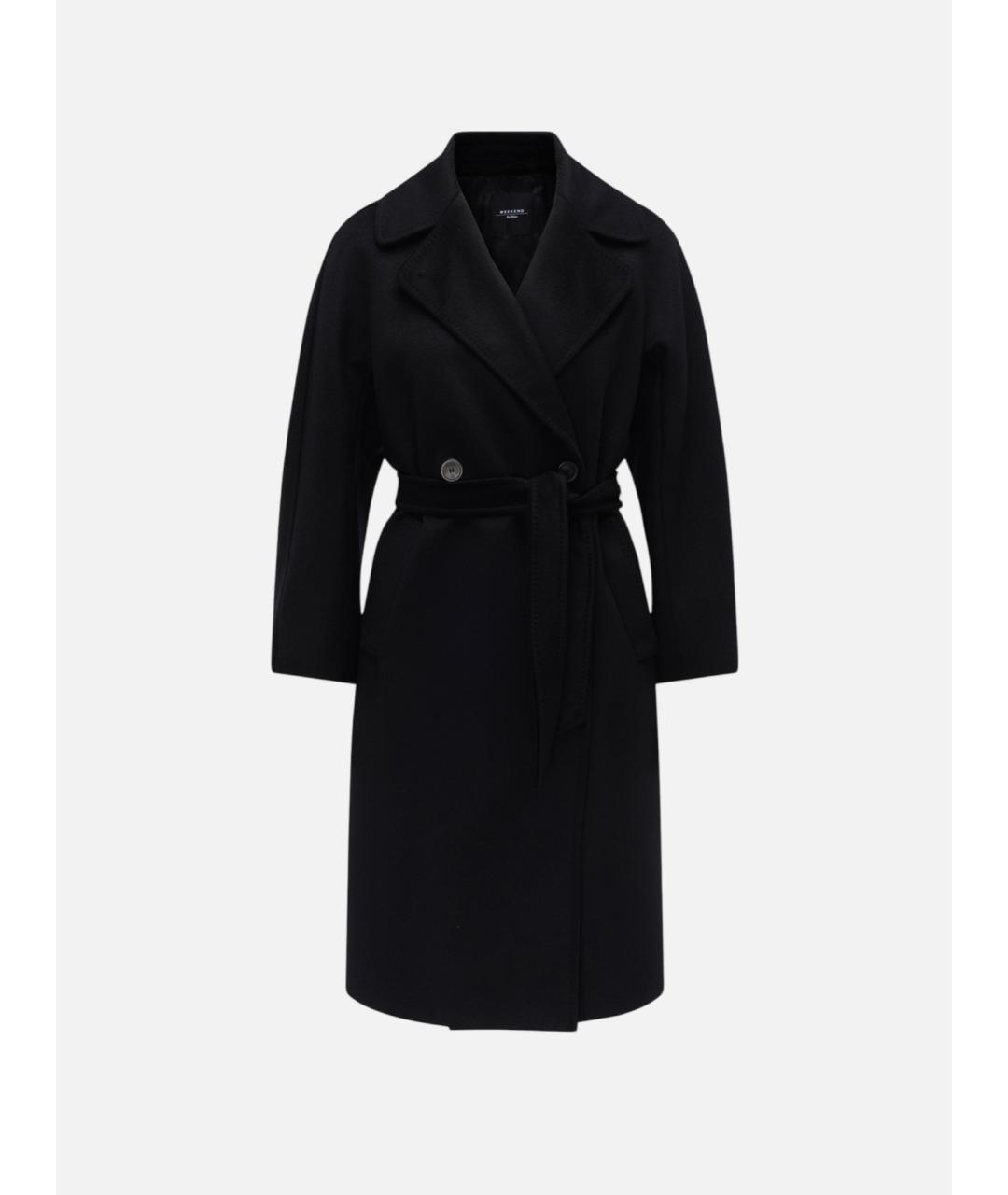 WEEKEND MAX MARA Черное шерстяное пальто, фото 5