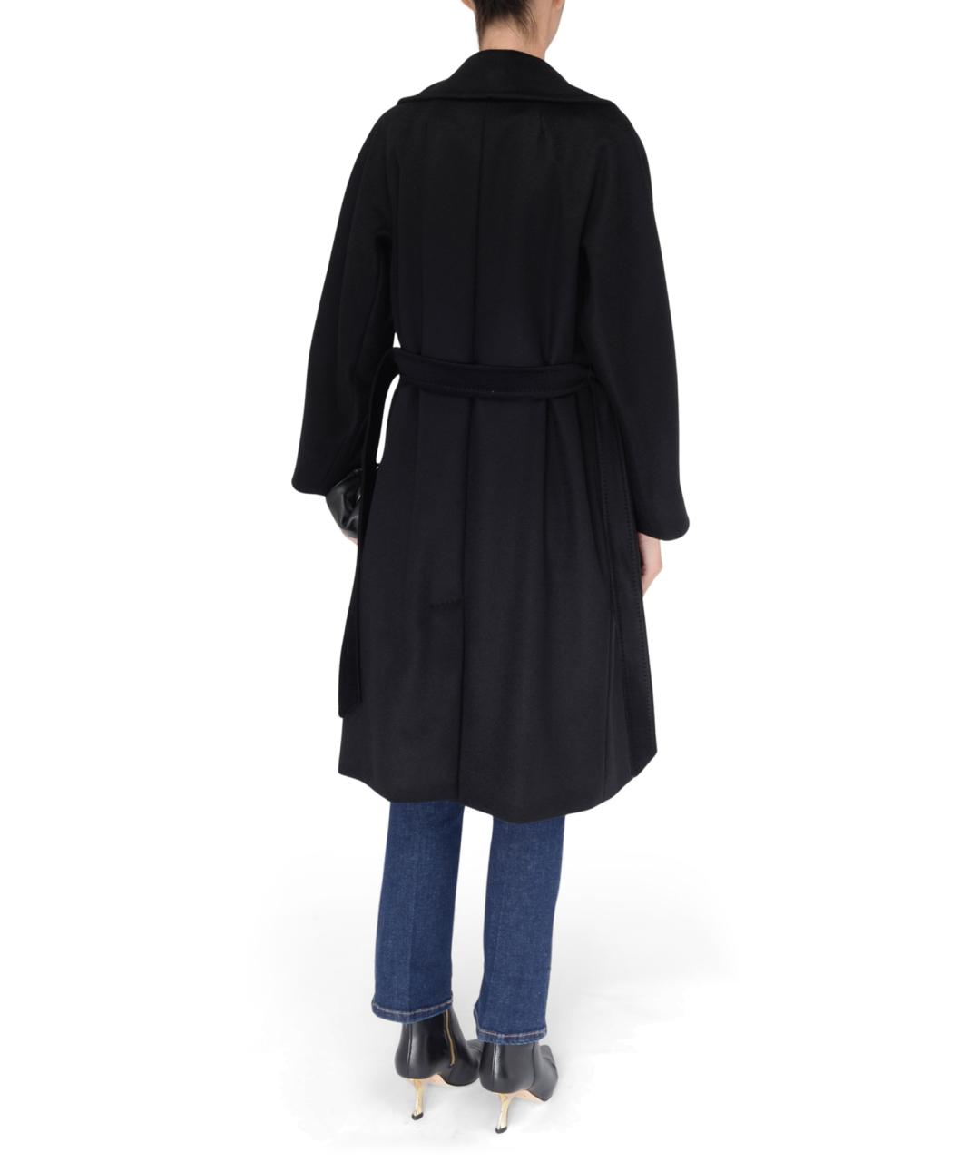 WEEKEND MAX MARA Черное шерстяное пальто, фото 3