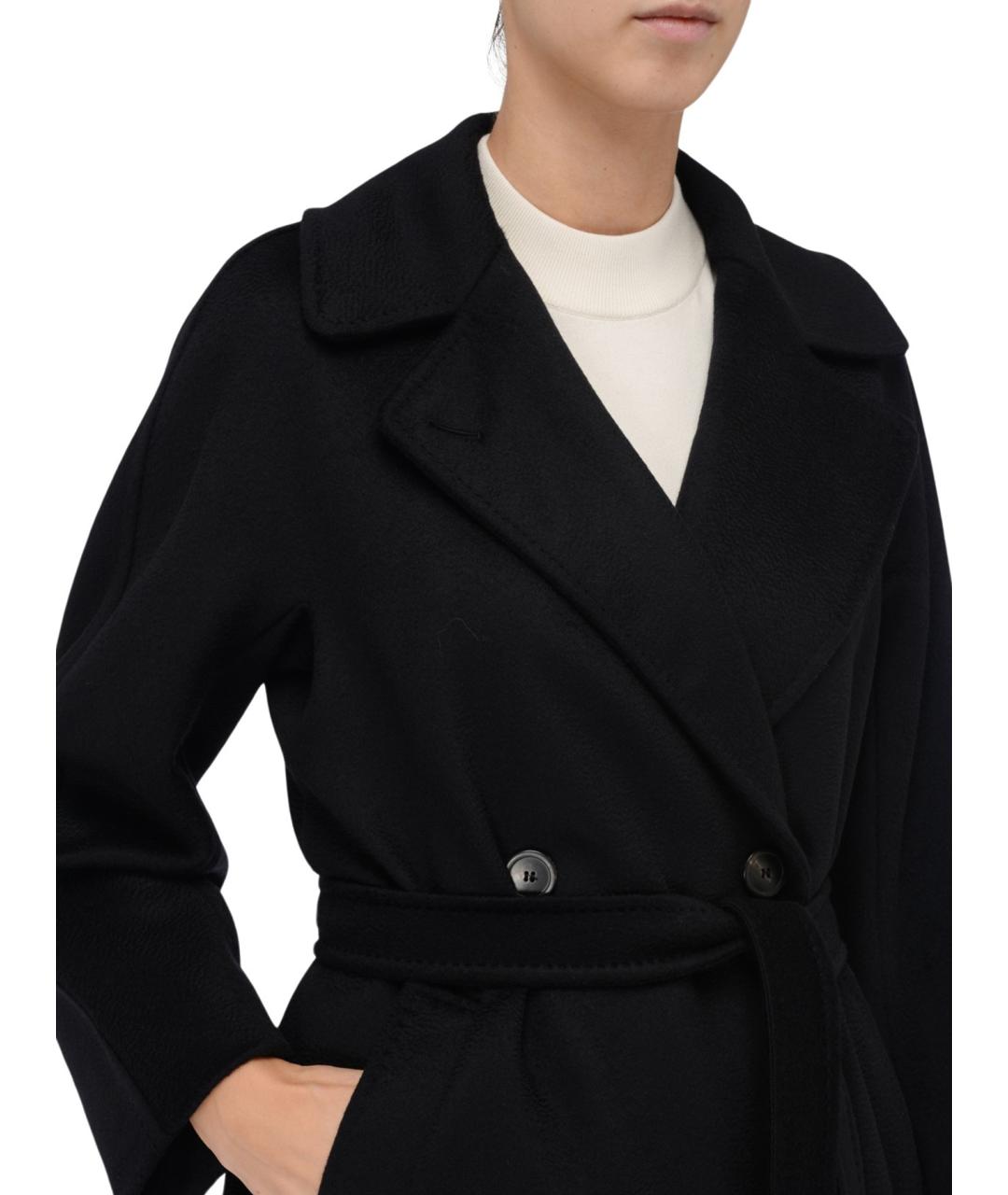 WEEKEND MAX MARA Черное шерстяное пальто, фото 4