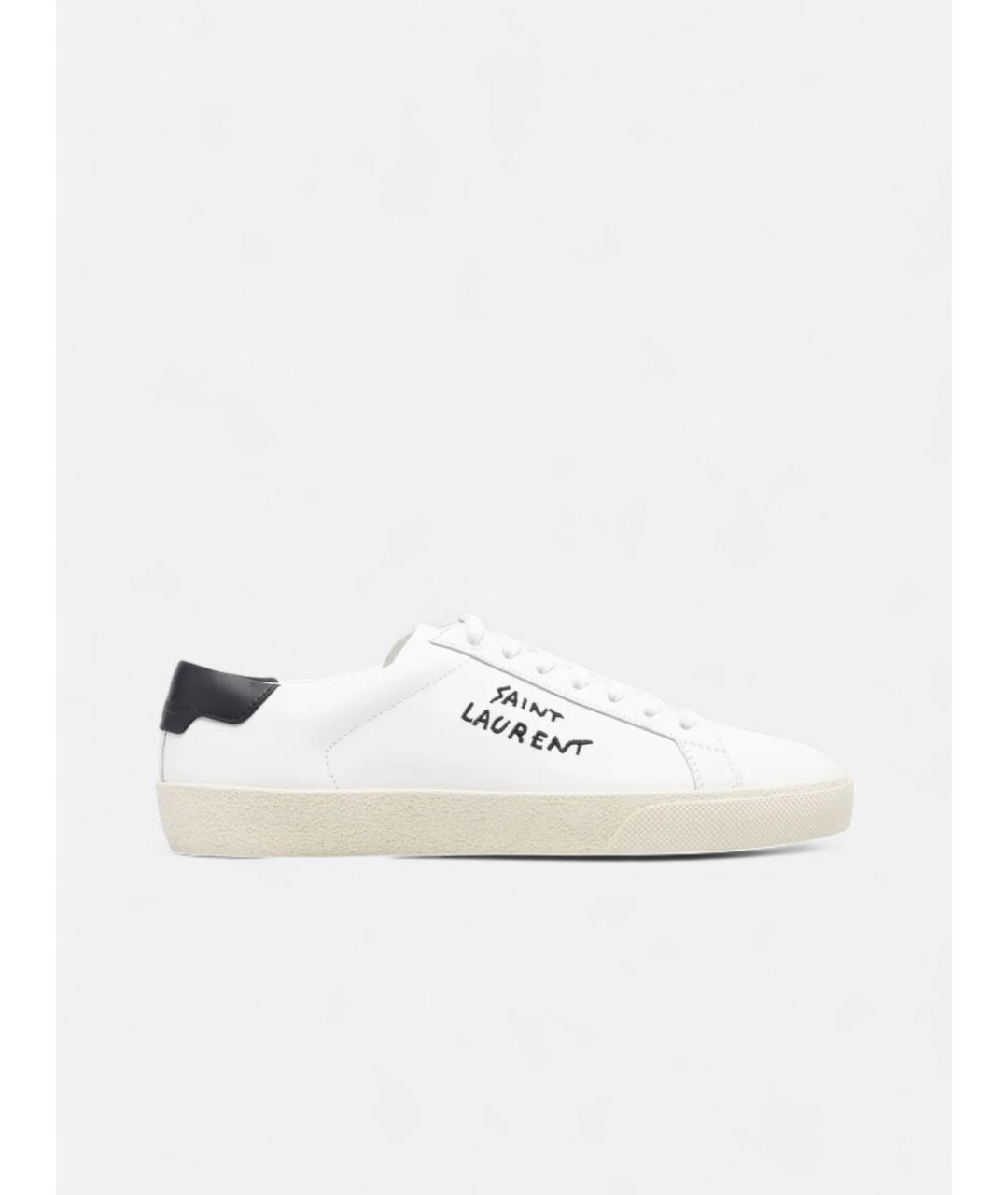 SAINT LAURENT Белые кожаные кеды, фото 4