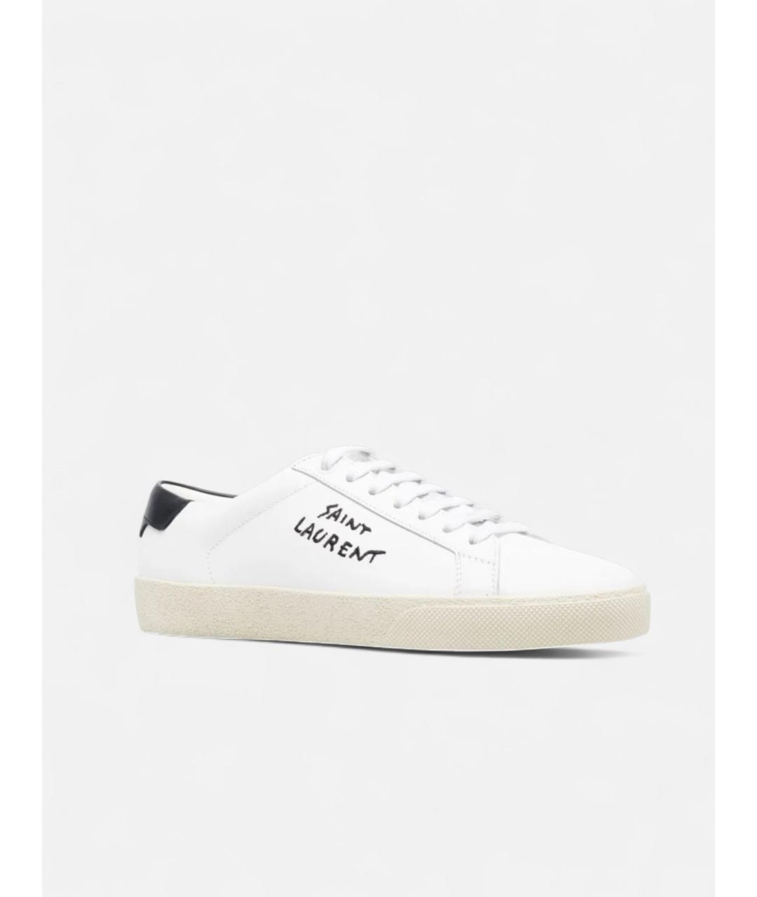 SAINT LAURENT Белые кожаные кеды, фото 2