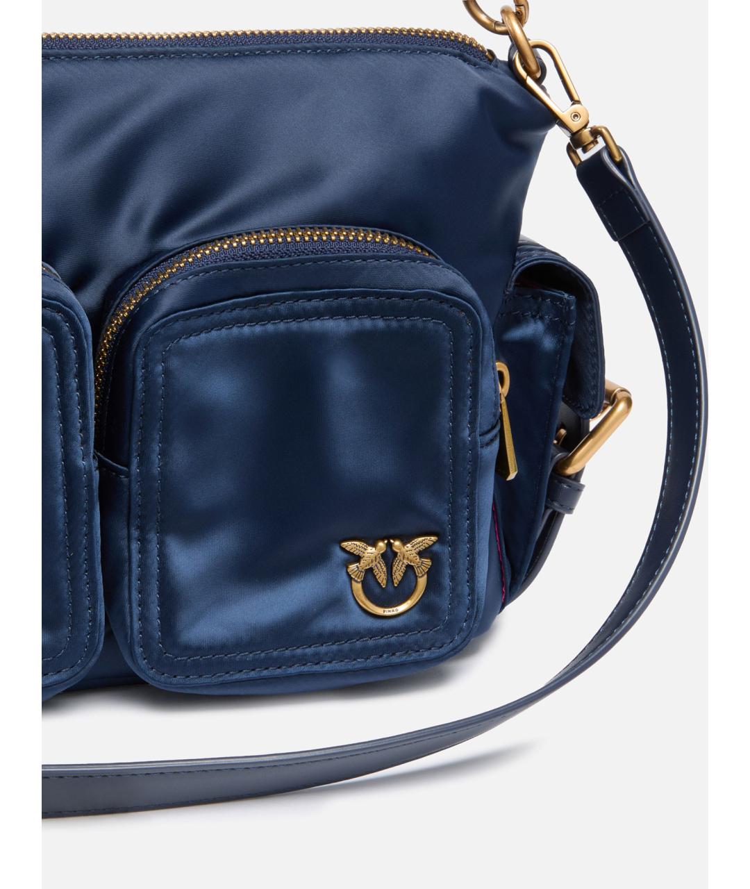 PINKO Синяя синтетическая сумка через плечо, фото 2