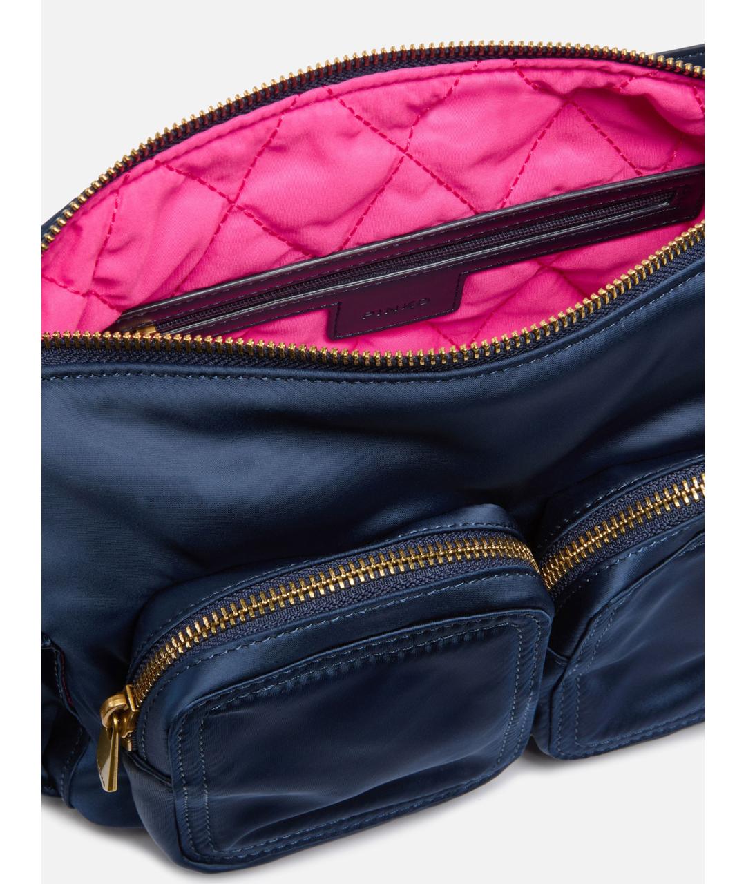 PINKO Синяя синтетическая сумка через плечо, фото 4