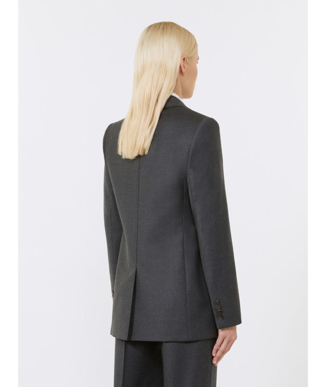 MAX MARA STUDIO Антрацитовый шерстяной жакет/пиджак, фото 3