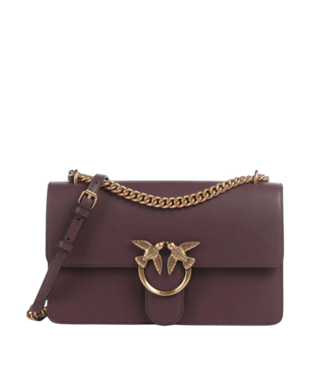 PINKO Фиолетовая кожаная сумка через плечо, фото 1