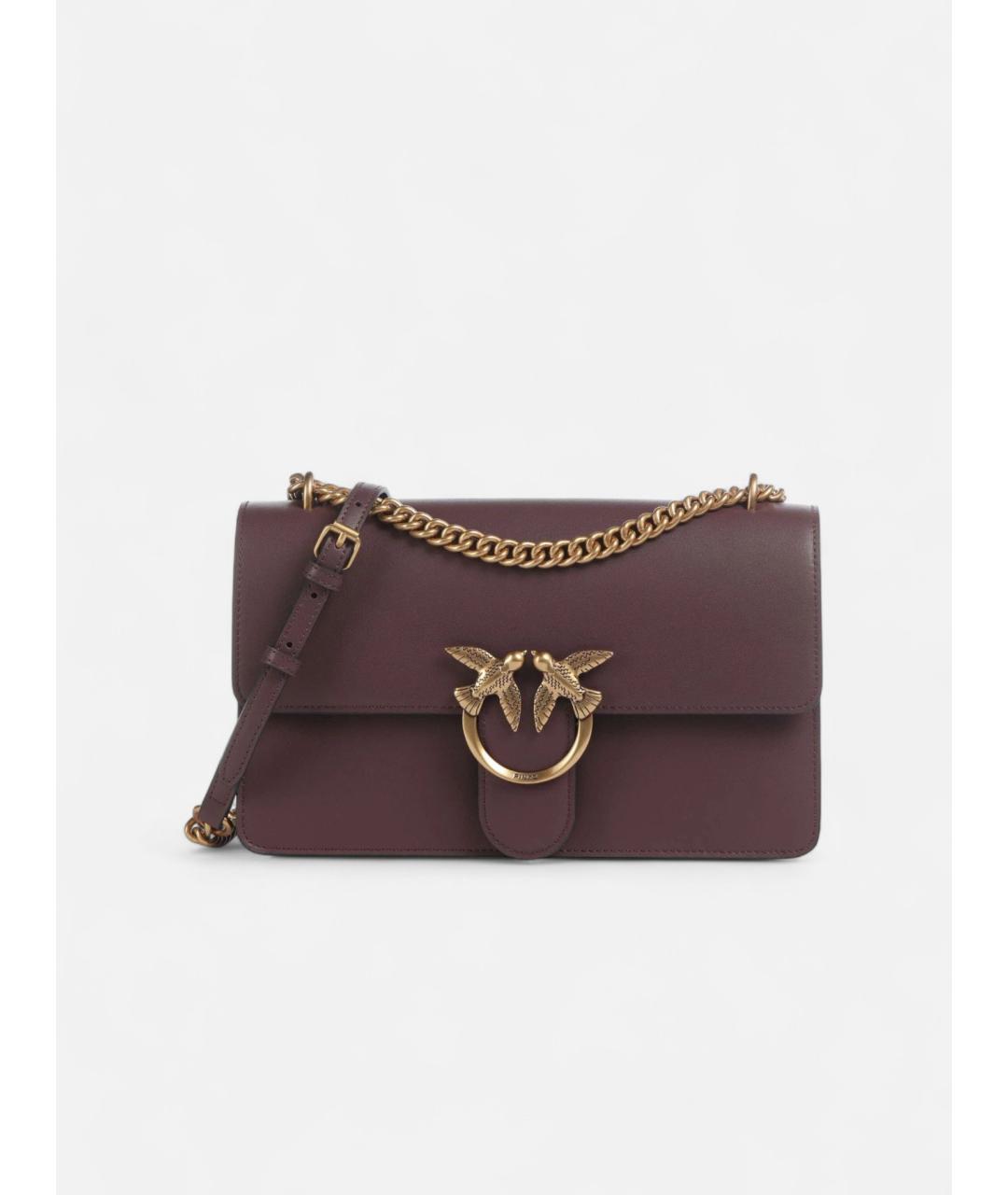 PINKO Фиолетовая кожаная сумка через плечо, фото 5