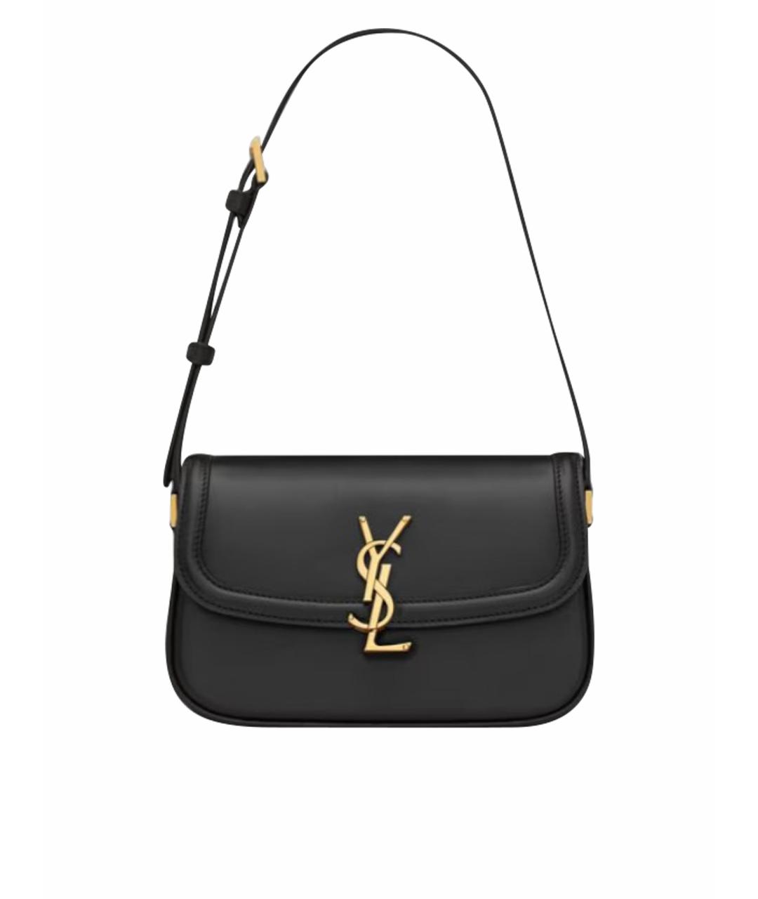 SAINT LAURENT Черная кожаная сумка через плечо, фото 1