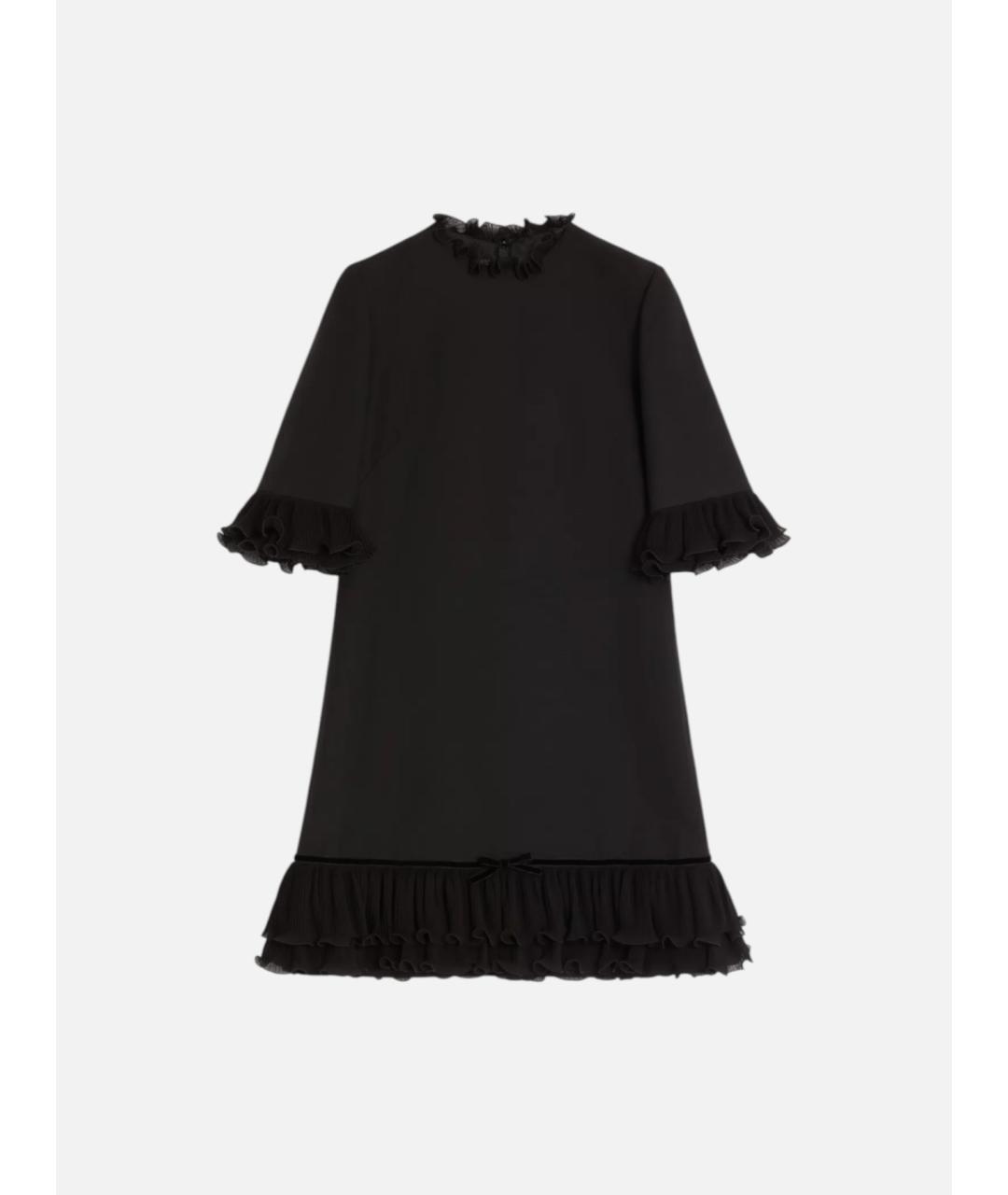 VALENTINO Черное шерстяное вечернее платье, фото 4