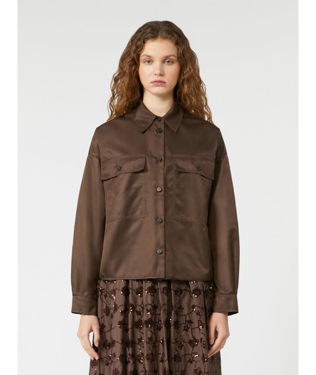 WEEKEND MAX MARA Коричневая полиамидовая куртка, фото 5