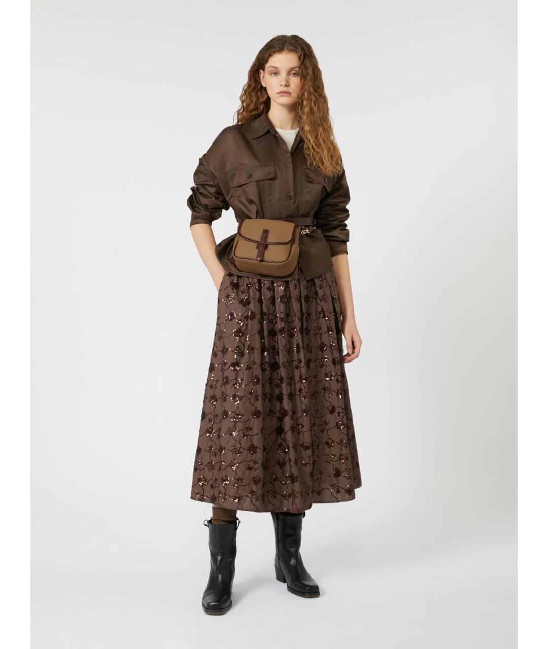 WEEKEND MAX MARA Коричневая полиамидовая куртка, фото 2